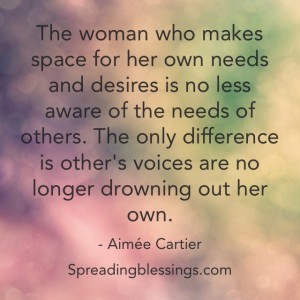 A woman who makes space for herself by Aimee Cartier