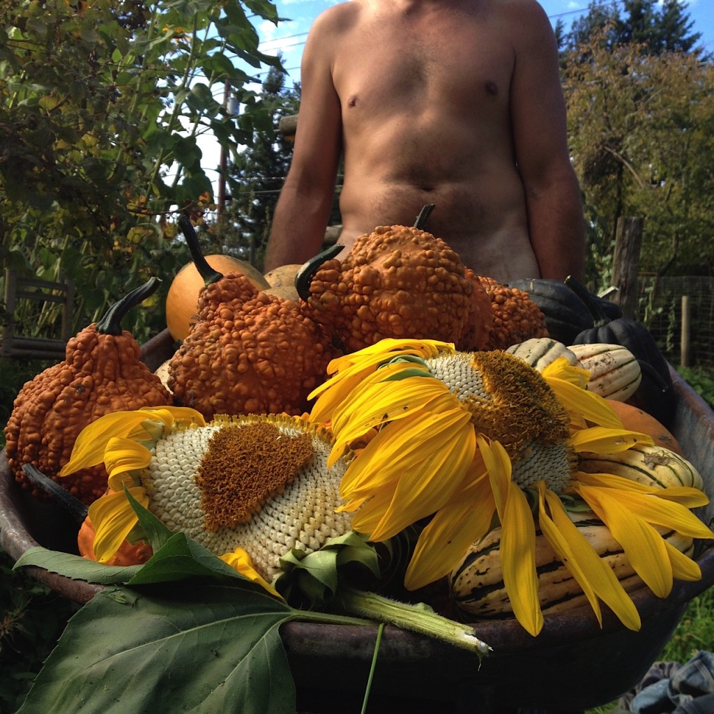 my naked gardener with the wheelbarrow load aimee cartier blog