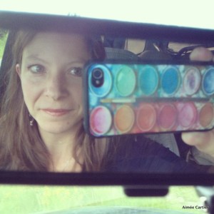 Aimee Cartier Selfie in the review mirror